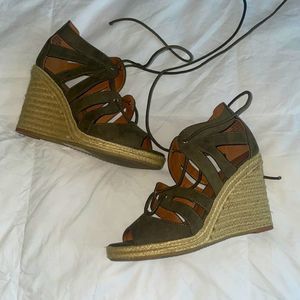 Lace up wedges